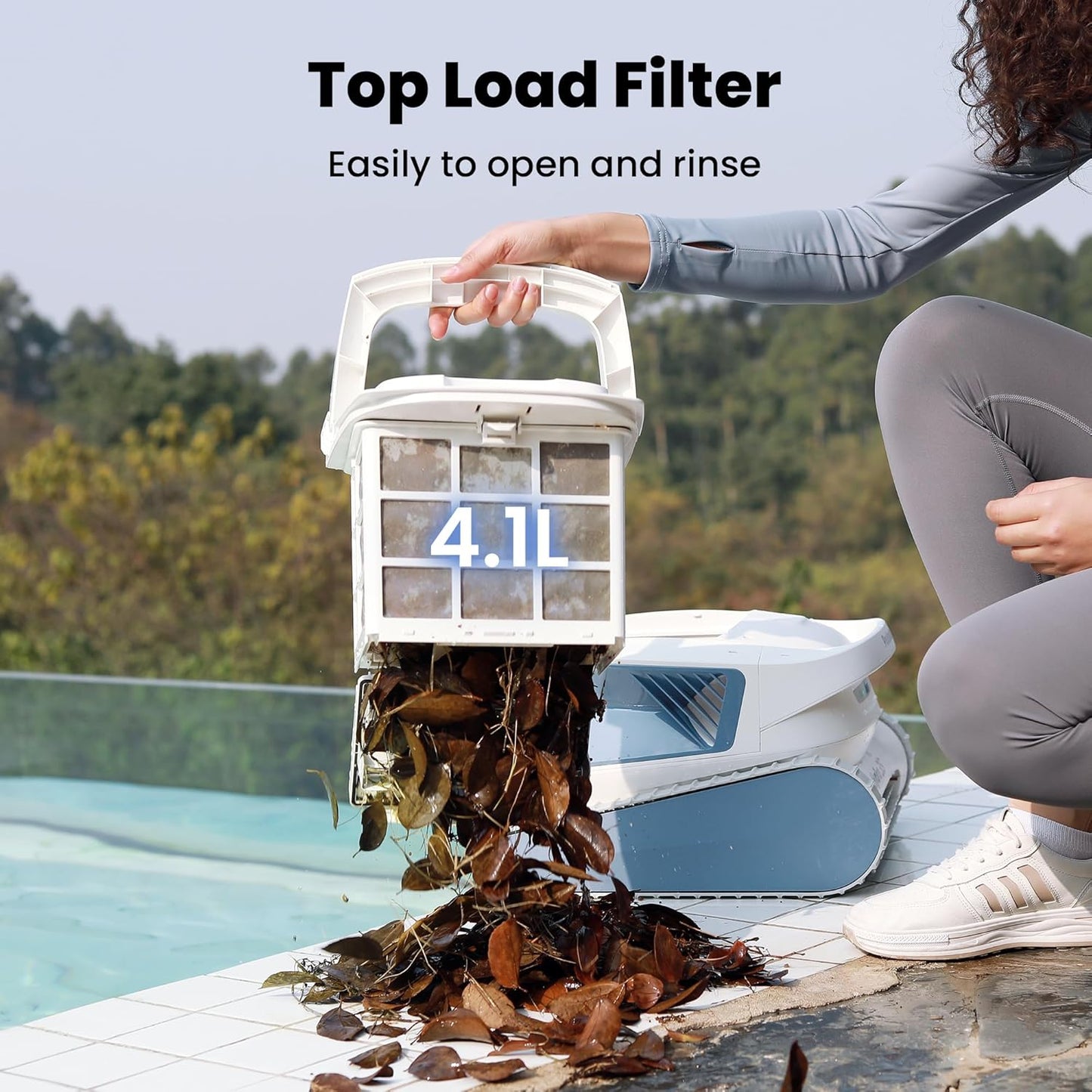 Poolmate Hydro 3S Cordless Robotic Pool Vacuum for Inground Pools, 4 Cleaning Modes, App Control, 300 Mins ECO Mode, Smart Navigation S-Path, 4.1L Large Filter Basket, Ideal for Aboveground Pools