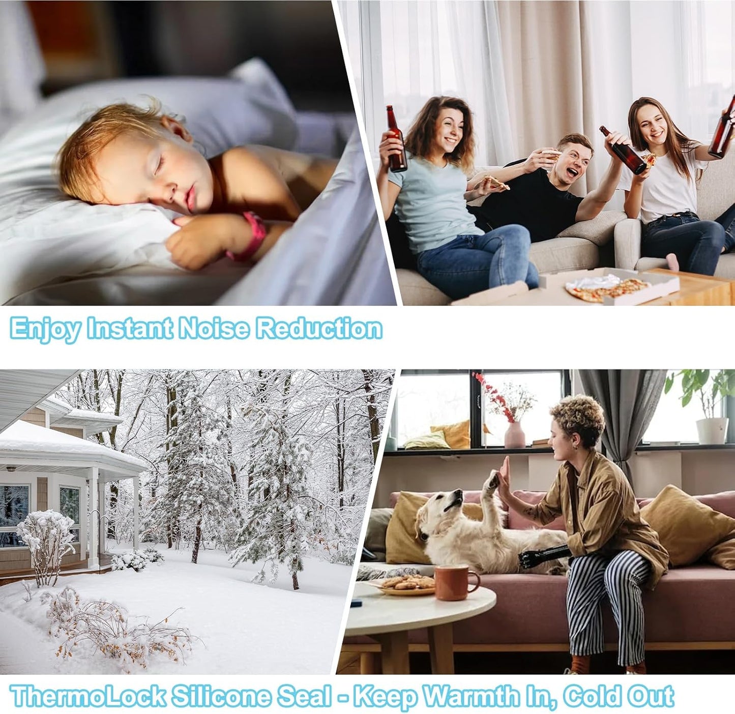 Heavy-Duty 36 ft x 2 in Weather Stripping, Extra Thick 2mm Door Draft Stopper Silicone Seal Strip for House and Glass Shower Doors for Collision and Side Gaps of Door and Windows, Clear