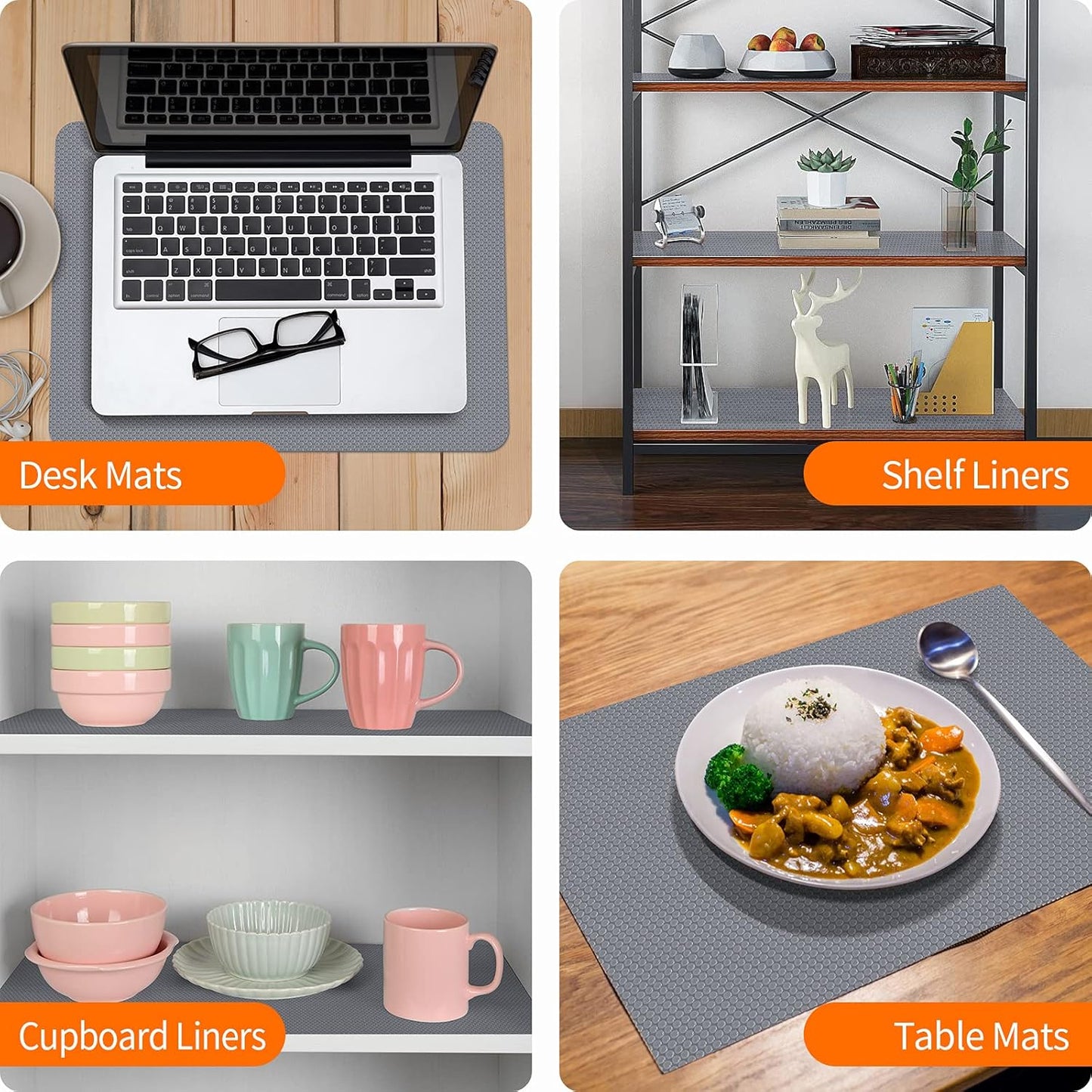 Shelf Liners for Kitchen Cabinets Non-Slip Drawer Liner Non Adhesive Cupboard Mat EVA Material Refrigerator Mats Fridge Liner Washable for Shoerack, Storage and Desks 11.8 x 393.7 Inches