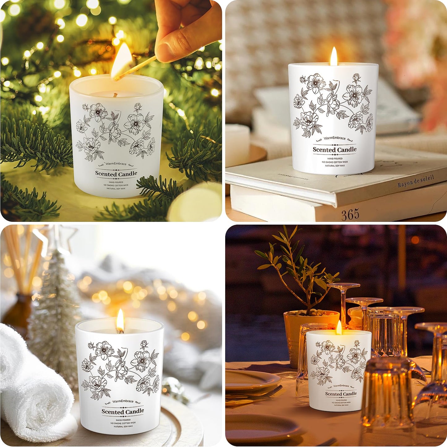 WarmEmbrace Deluxe Scented Candle for Women & Men, Vanilla Coconut, 8 Oz