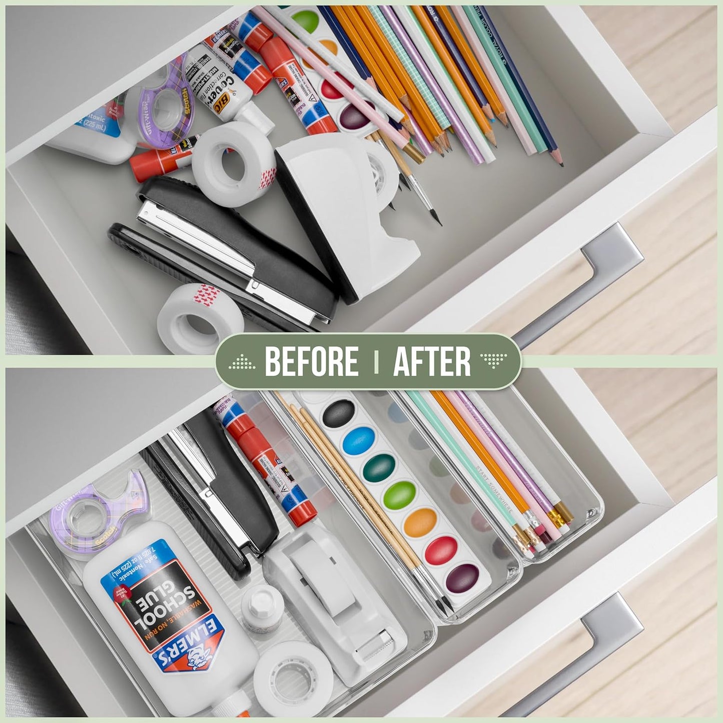 Sorbus Clear Plastic Storage Bins for Organizing, 15 Pack Clear Organizer Bins with Handles, Plastic Storage Bins for Closet, Pantry, Fridge, Medicine Cabinet Organizer, Shelves, Freezer, Drawer