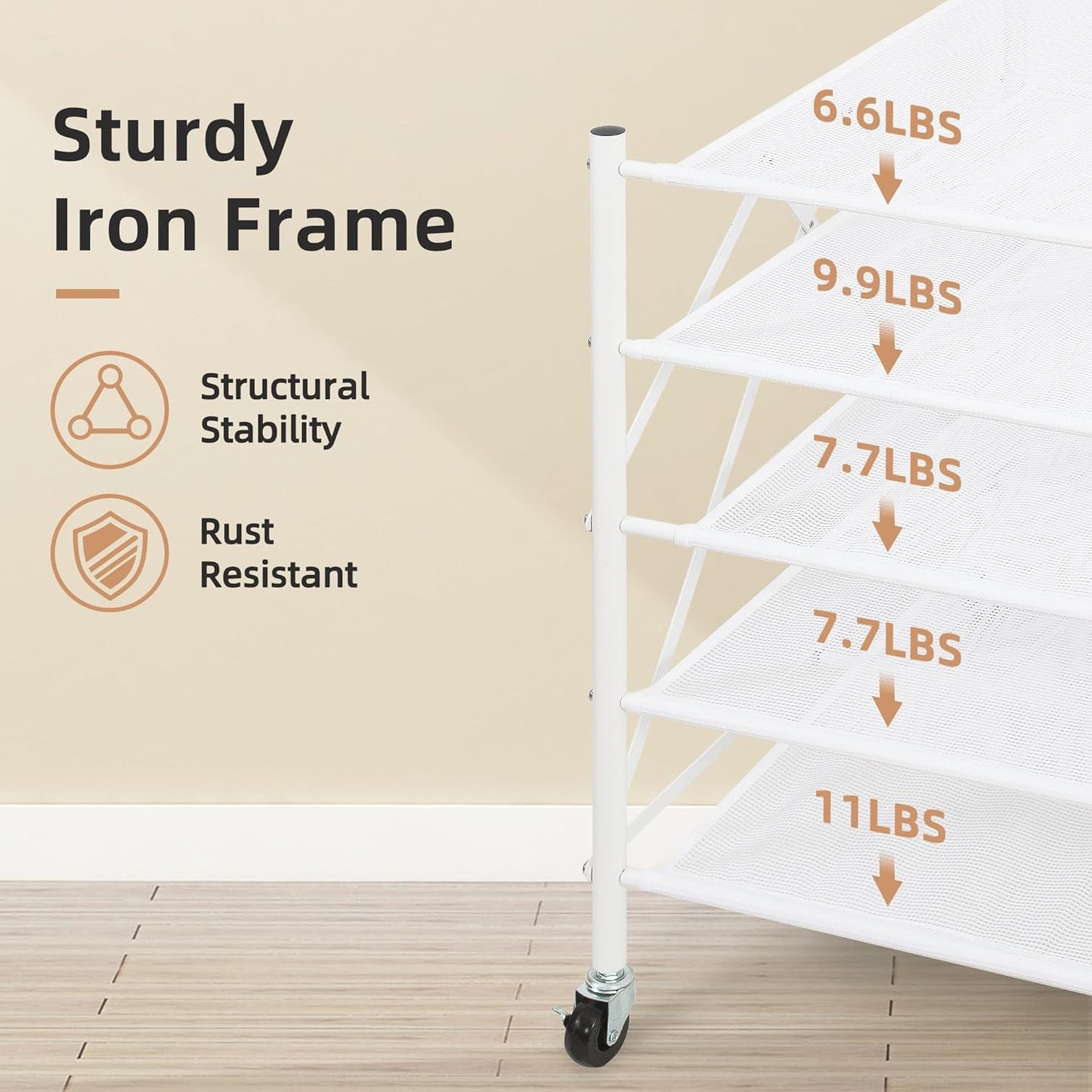 STORAGE MANIAC Sweater Drying Rack, Mesh Clothes Drying Rack, Stackable Laundry Drying Rack, Lay Flat Dryer for Delicates, Portable Dry Rack for Indoor or Outdoor, White, 5 Tier Foldable