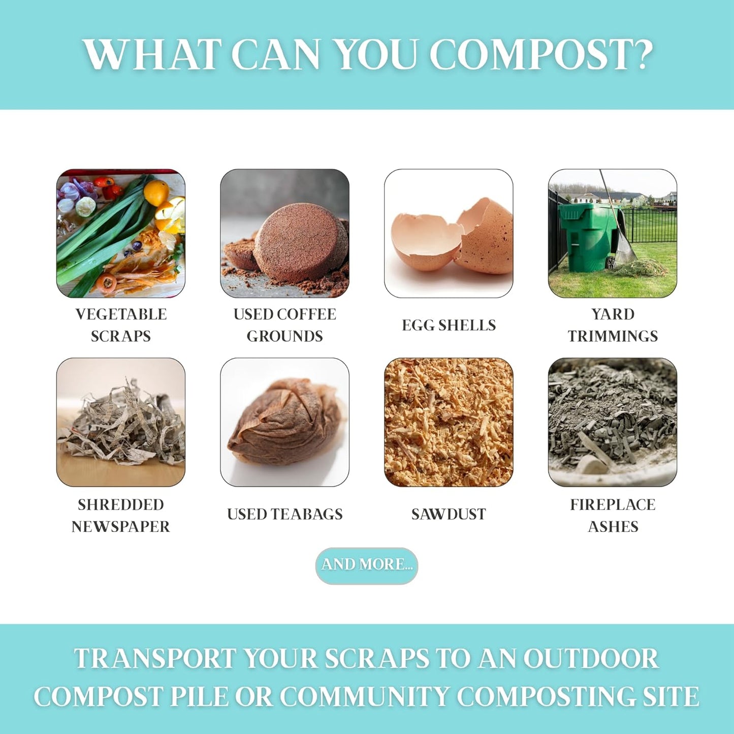 Martha Stewart Indoor Compost Bin | Countertop Composting Bucket for Kitchen | .7 Gallon Capacity | Includes Filter | Plant Based Materials | Linen White