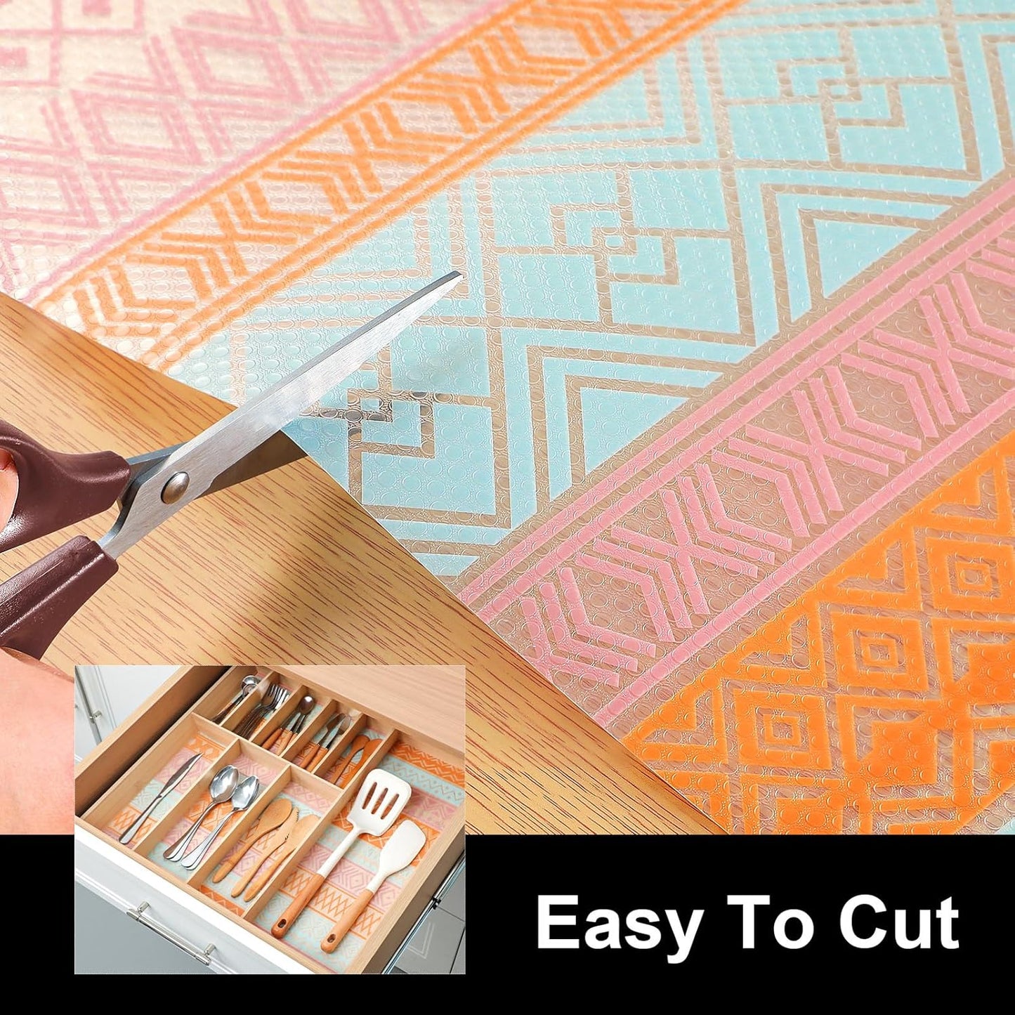 Cooyes Shelf Drawer and Cabinet Liner, Washable Oil-Proof Shelf Liners for Kitchen Cabinets, Shelves, Refrigerator, Non-Adhesive Drawers Mats