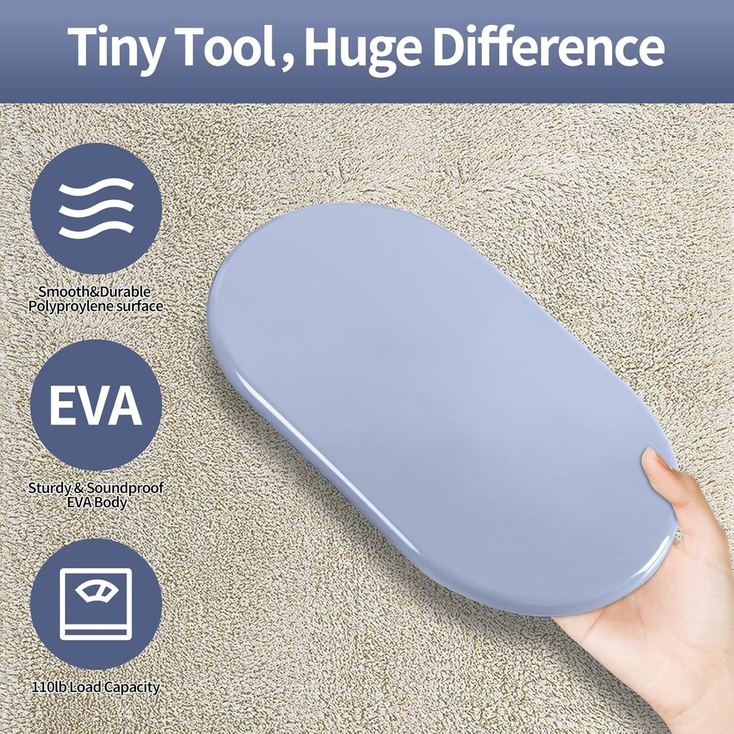 Reusable Large Furniture Movers Sliders for Carpet and Hardwood Floors-8 Pack 9-1/2" Oval Moving Pads Protector for Heavy Duty Sofa Bed Table Desk,Quickly and Easily Move Any Item, Light Blue