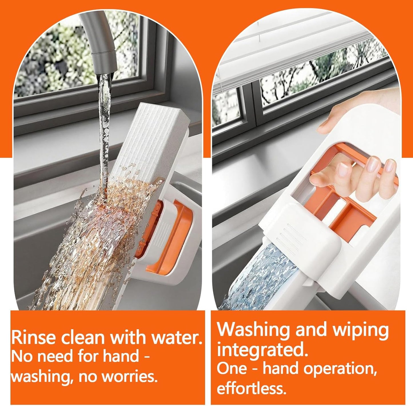 Mini Foldable Desktop Mop, Portable Cleaning Sponge Mop Self-Squeeze Sponge Cleaning Tool for Wet Dry Use on Kitchen Countertops Glass Bathroom Car (2 Pcs Gray)