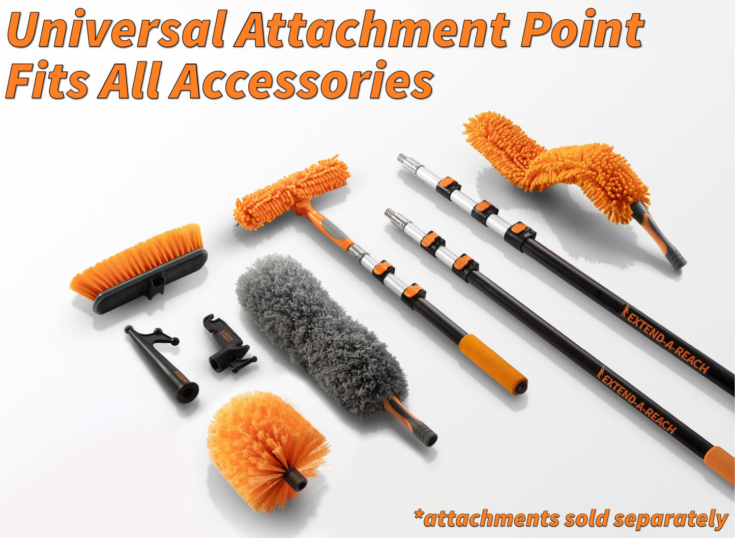 20 Foot High Reach Duster Kit with 4-12 ft Telescopic Extension Pole
