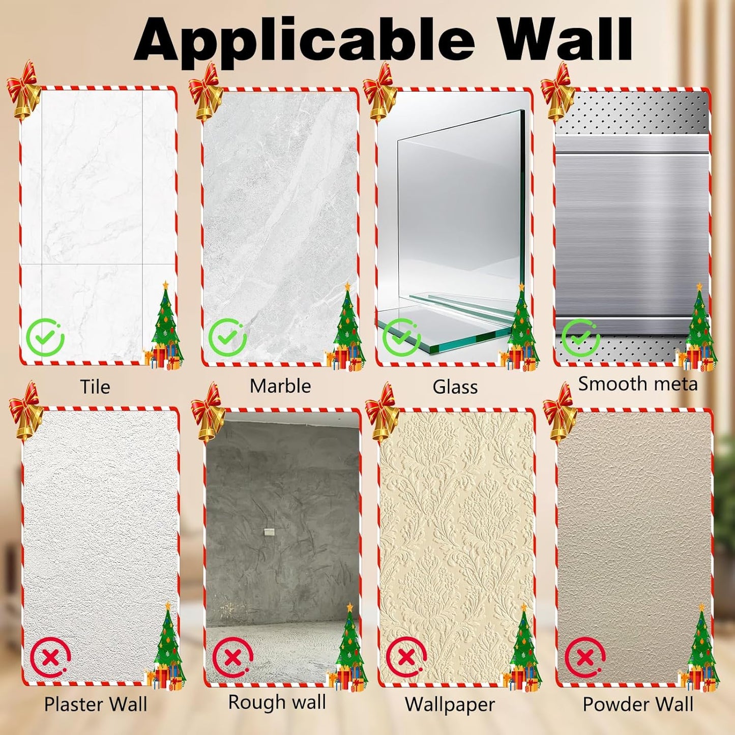 Suction Cup Hooks for Wreaths on Glass, 2025 New No Drill Suction Cup Hooks (2PCS-Black)