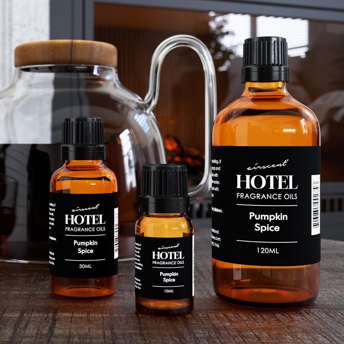 AirScent Pumpkin Spice Diffuser Oil - Pumpkin Spice Fragarnce Oil Blend for Ultrasonic and Waterless Diffusers and Crafting - 10 mL, 0.34 fl oz Glass Dropper Bottle - Fall Scents