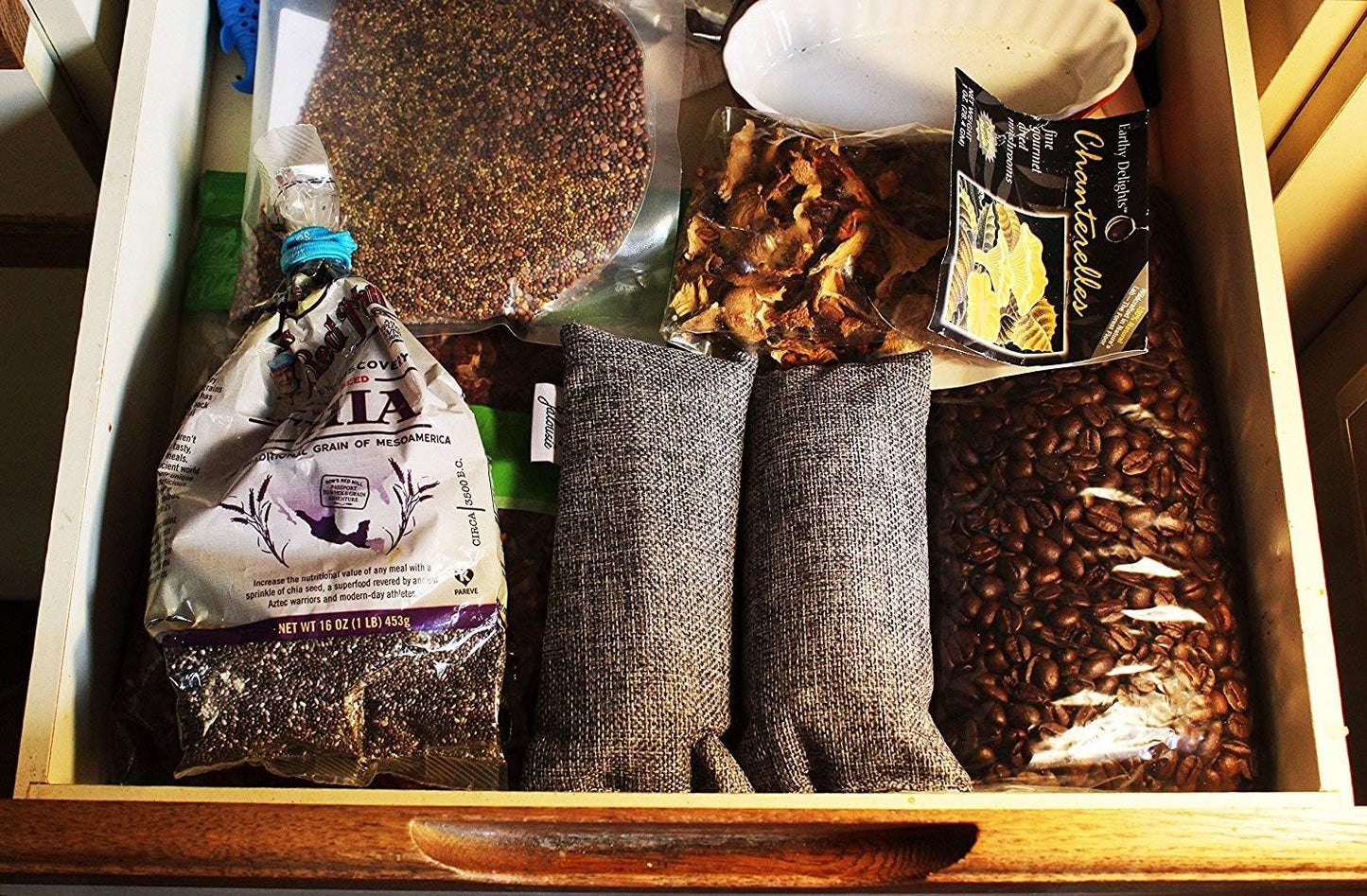 Jalousie 12 Pack Set 100 Grams Each Mini Bamboo Charcoal Bags Natural Air Purifier, Shoe Deodorizer and Odor Eliminator Multi-Purpose Charcoal Bag