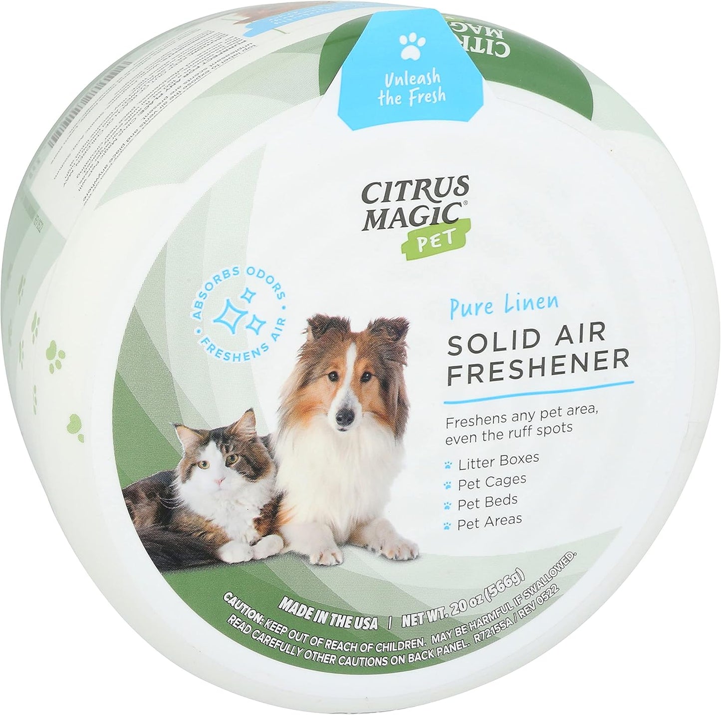 Citrus Magic Pet Odor Absorbing Solid Air Freshener, Pure Linen, 20-Ounce, Pack of 2