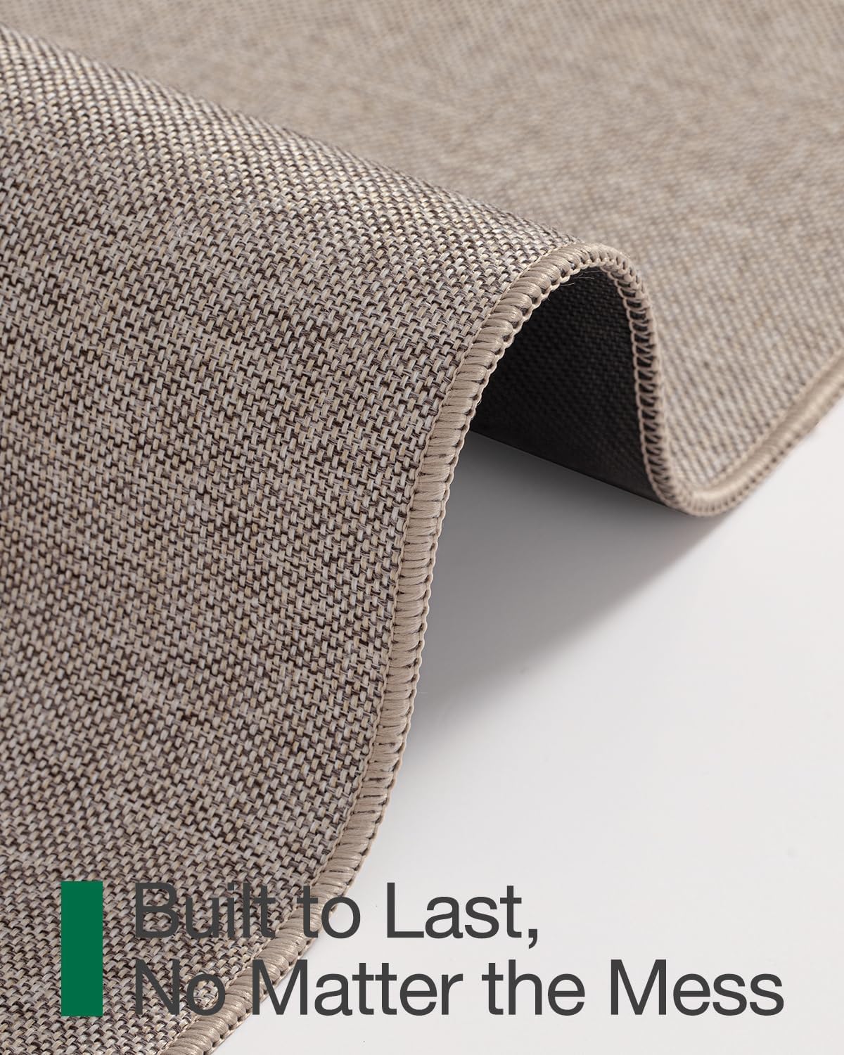 LUMI Ultra Thin Door Mat for Entryway, Low Profile Non Slip Rubber Backing Indoor Doormat, Easy Clean Welcome Entrance Mat for Inside House, Patio, Khaki 20"x32"