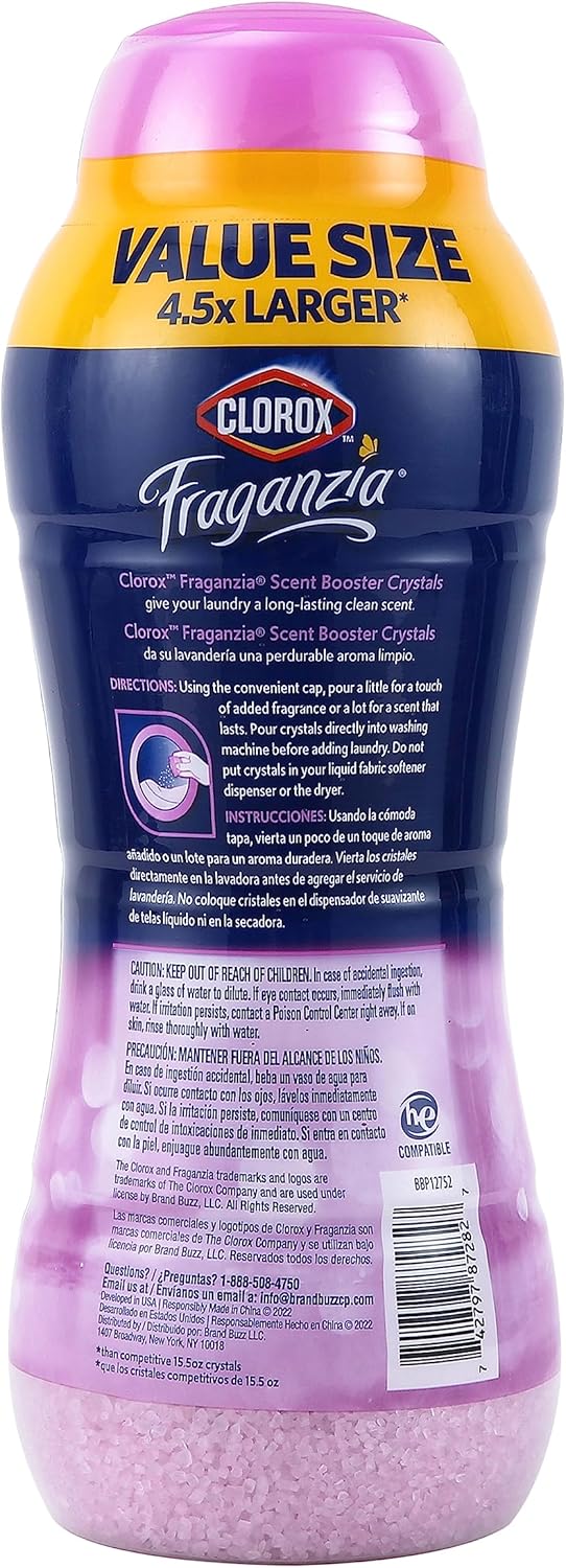Clorox Fraganzia Laundry Scent Booster Crystals in Spring Scent - Scented In-Wash Freshener Beads for Fresh, Clean, Great Smelling Clothes and Linens, 70 Oz