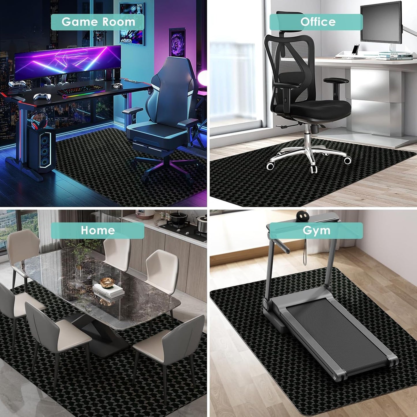 Vicwe Office Chair Mat for Hardwood Floor, 63" x 51" Large Office Chair Mat, Gaming Chair Mat for Hardwood, Easy Glide for Chairs, Multi-Purpose Floor Protector Desk Chair Mat for Home Office