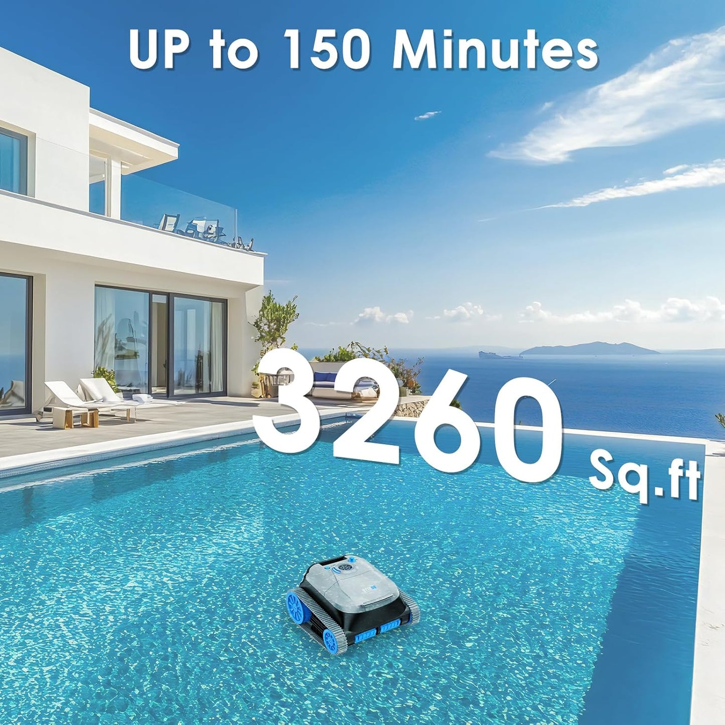 NIXBOT QP5 Robotic Pool Cleaner, Cordless Pool Vacuum for Inground Pools, Dual-Motor Turbine System, Robotic Pool Vacuum for Above Ground Pools with Wall Climing and Navigation Technology