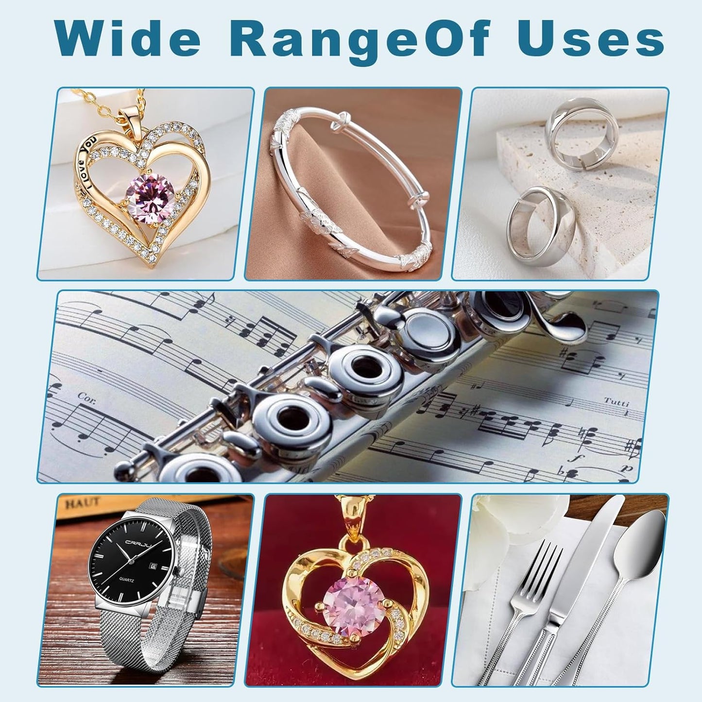 Phinus 3PCS Jewelry Cleaning Cloth, 10'' x 12'' Silver Polishing Cloth Jewelry, 100% Cotton Jewelry Cloth Polishing for Cleaning Gold, Diamonds, Platinum, Gemstones, Coins