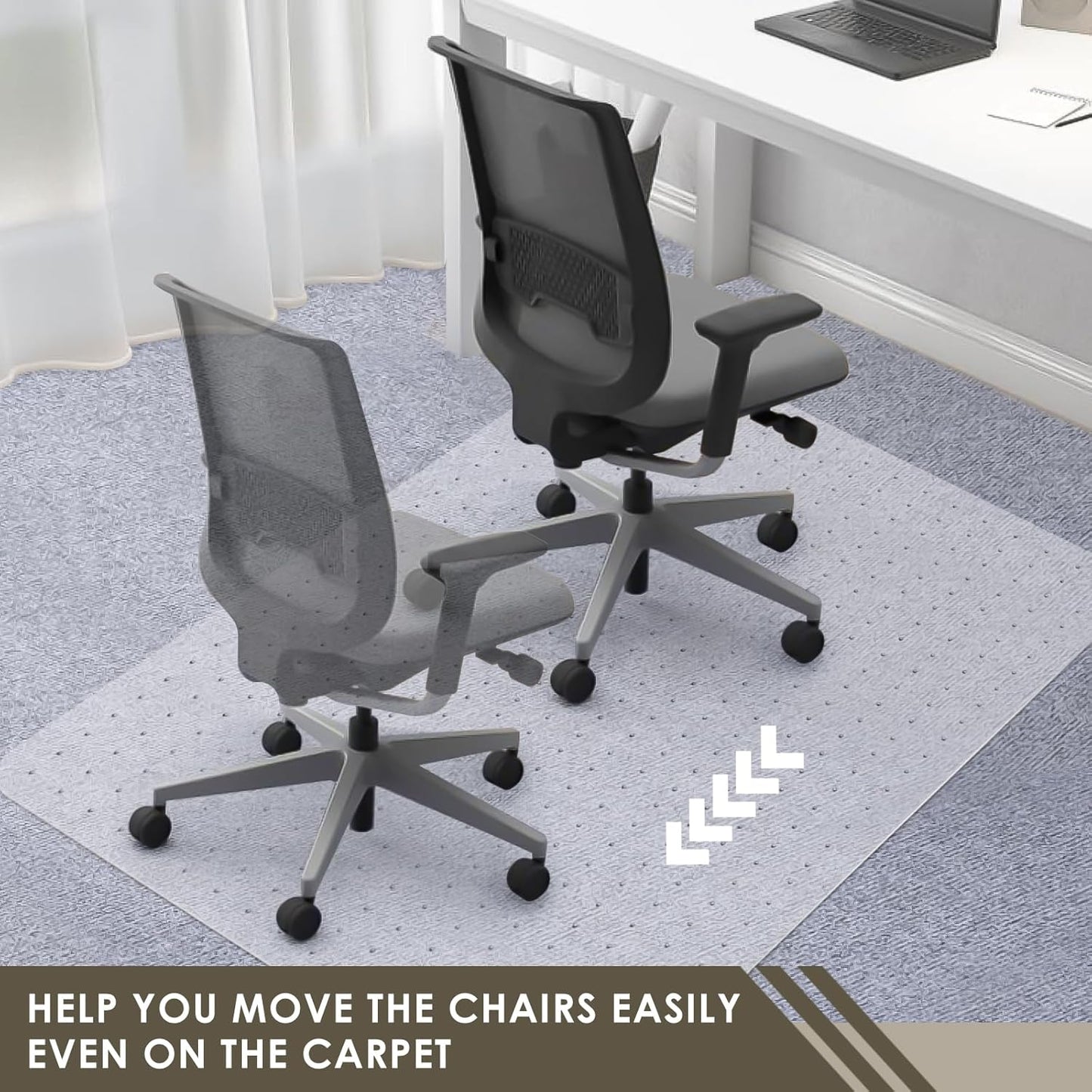Azadx Heavy Duty Office Chair Mat for Carpet 36" x 55" Hard Material Chair Mat for Carpeted Floor Slip Resistant Carpet Protector for Home Office Easy Glide Desk Floor Mat for Office Chair on Carpets