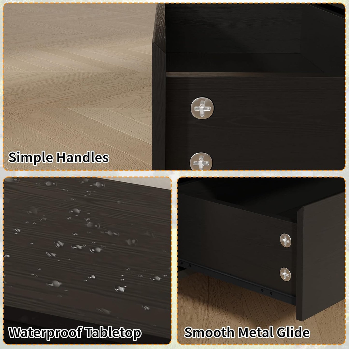 Dresser for Bedroom with 9 Drawers,63" Wide Black Dresser with 4 Solid Wood Legs, Wooden TV Stand,Closet Clothes Organizer for Bedroom, Hallway