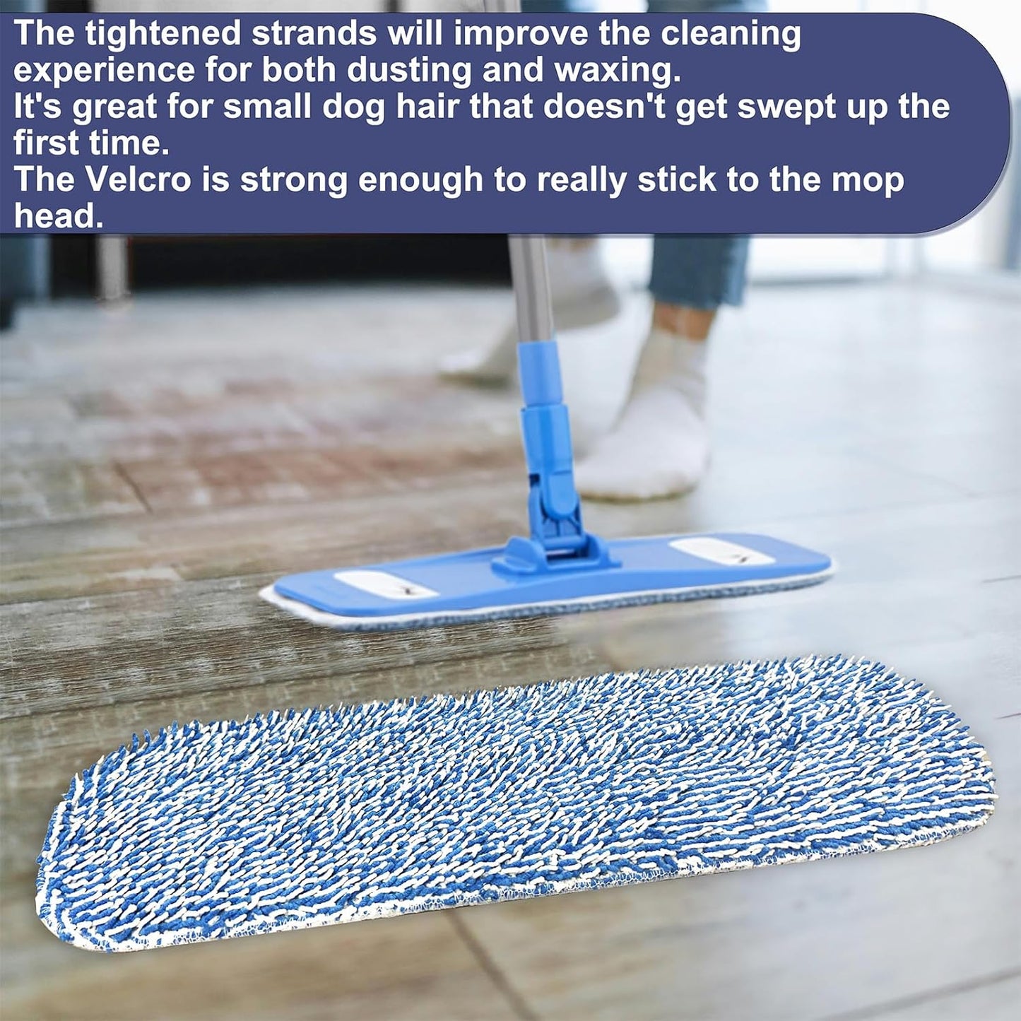 Replacement Mop Pad 16.5''x5.5'' for Floor Cleaning, 5 Pack Chenille Dust Mop Head Refills Attract and Pick Up Pet Hair, Washable Dry Cleaning Pads Compatible with Bona Mop and Most Spray Mops