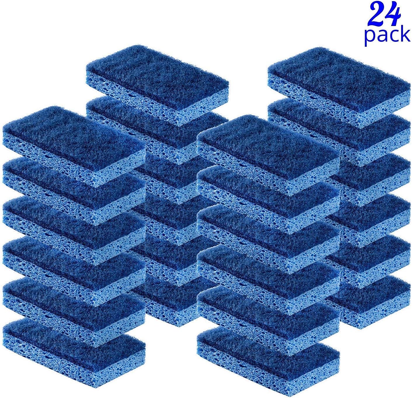 Scrubit Non-Scratch Cleaning Scrub Sponges- Scrubbing Dish Sponge Ideal for Washing Kitchen,Dishes, Bathroom &More – Dishwashing Sponge Along with A Thought Scrubber – 24 sponges
