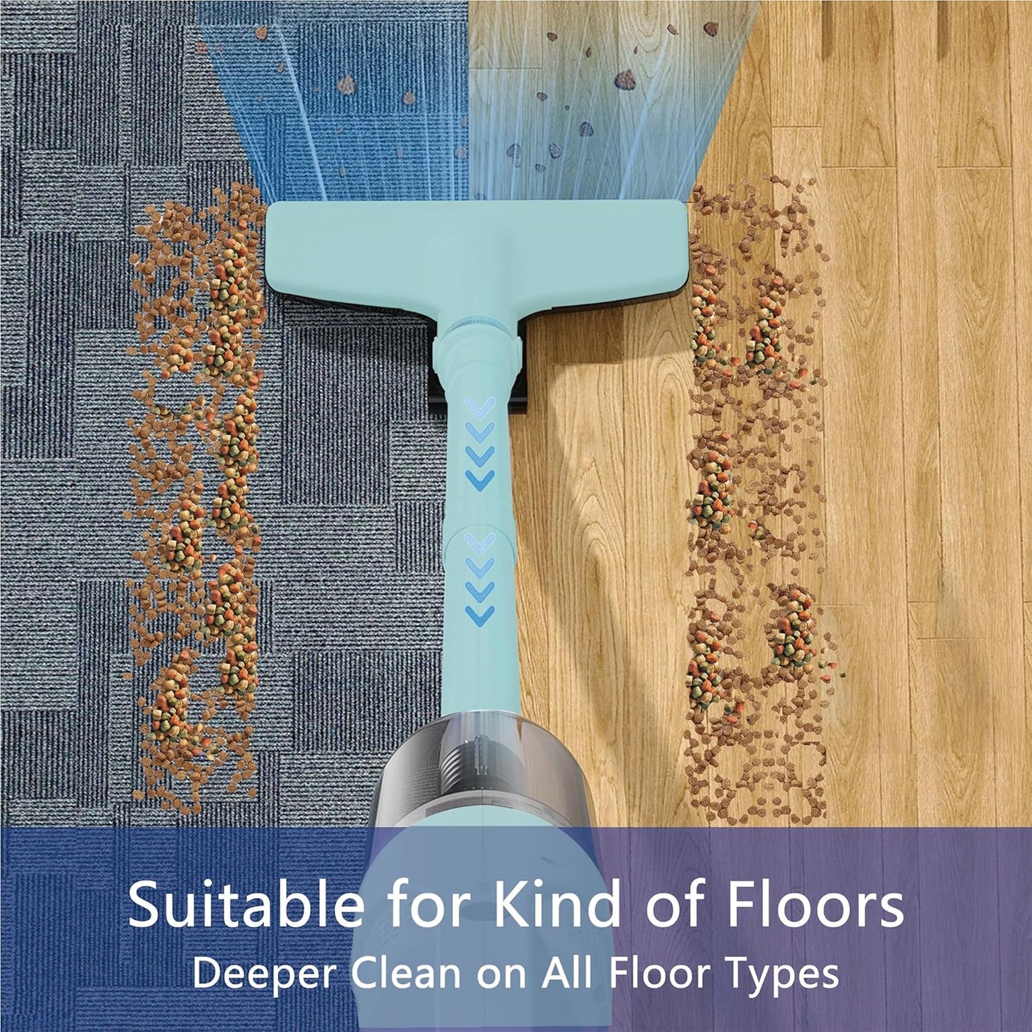 6-in-1 Lightweight Stick Vacuum Cleaner with 100W Powerful Motor, Mini Portable Household Handheld Vacuum Cleaner for Domestic Hard Floors, Carpets and Pet Hair(Green Corded)