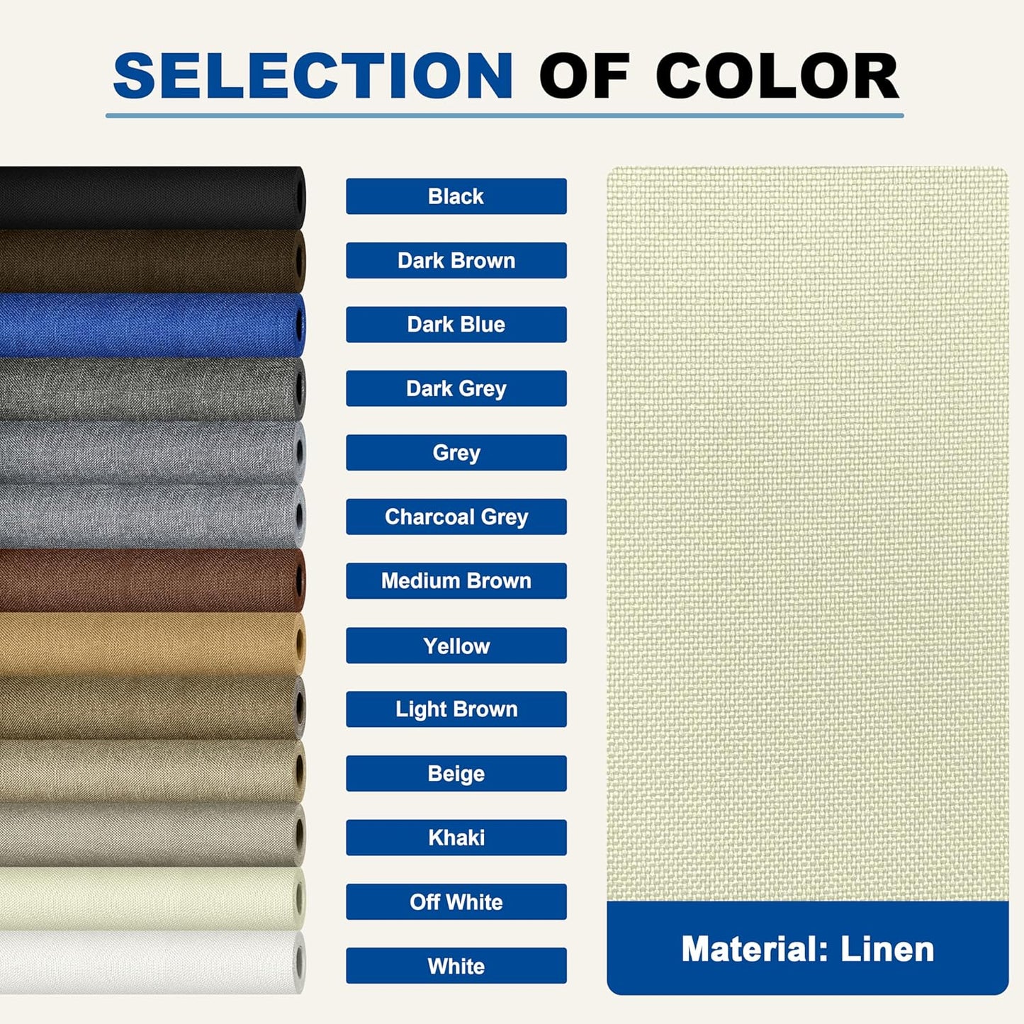 KING MOUNTAIN Linen Repair Patches, Self-Adhesive Fabric Patches, 4 X 63 inch Extra Size, Multi Color, Can be Used for Sofa Repair and Linen Clothes Repair (Beige2.0)