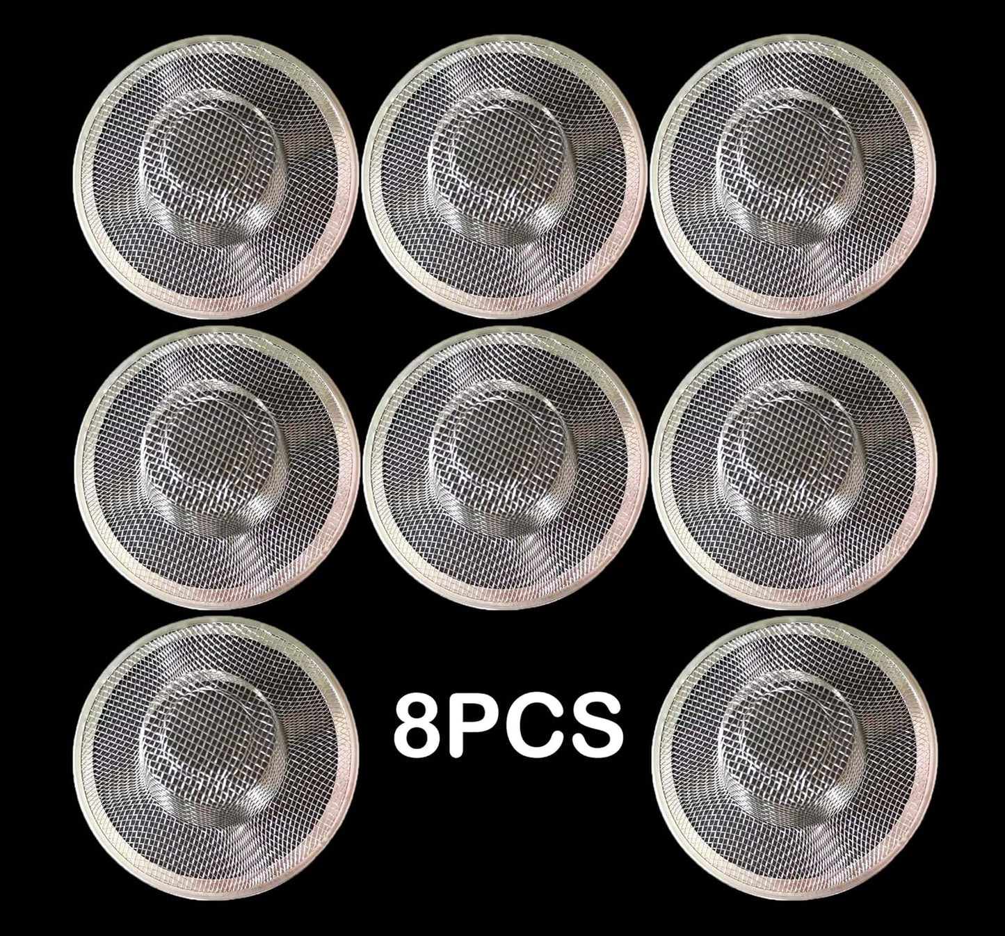 8PCS Metal Mesh Kitchen Sink Strainer, 3.54" Stainless Steel Slop Basket Filter Trap, Mesh Sink Drain Strainer Kitchen, Hair Basket Drain - Fits Most Kitchen Bathroom Sinks Shower Floor Drain