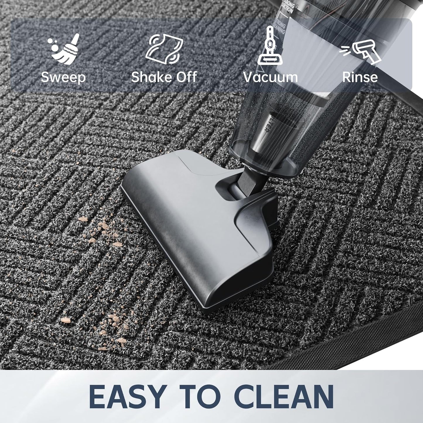 Front Door Mat, 5' x 4' Heavy Duty Indoor Outdoor Doormat, Non-Slip Backing Welcome Mats for Entryway, Low Profile, Commercial Door Mats