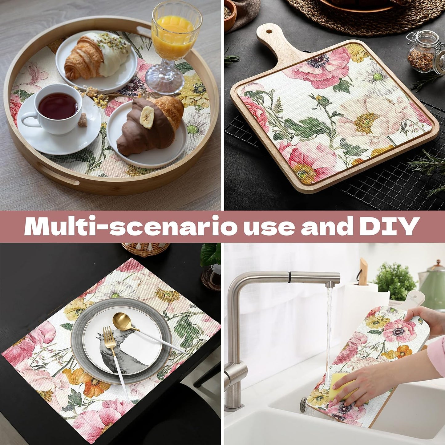 Shelf Liner for Kitchen Cabinets Non-Adhesive,Cabinet Liner for Shelves Non Slip Drawer Liner,Waterproof Kitchen Drawer Liners,Cupboard Liners for Cabinets Easy to Clean (12In x 16.4FT)