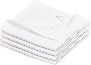 Flour Sack Towels| Tea Towel for Crafts| Kitchen Dish Cotton Blank Towel for Embroidery|Baking Bread Proofing Linen Cover| Thick Absorbent Quick Dry| 4 Pack 33"X38" White