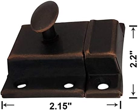 QCAA Oval Turn Cabinet Latch, for Cupboard & Other Furniture, Large, Antique Copper, Made in Taiwan, 1 Pack