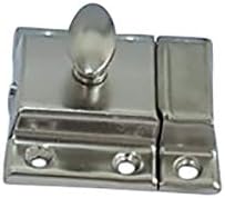 QCAA Oval Turn Cabinet Latch, for Cupboard & Other Furniture, Small, Satin Nickel, 2 Pack, Made in Taiwan