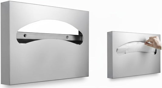 Commercial Toilet Seat Cover Dispenser - Wall Mount 304 Stainless Steel Holder - 250 Capacity for Disposable Covers - Public Restroom Bathroom Essential Fixture