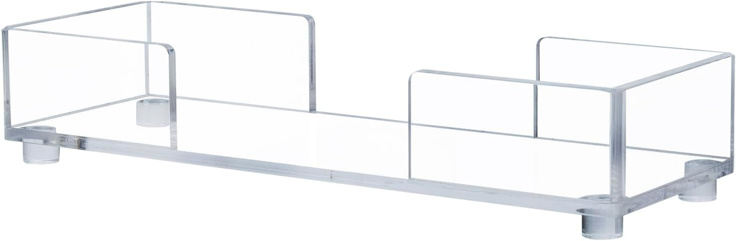 MyGift Modern Premium Clear Acrylic Bathroom Paper Towel Holder for Trifold, Z-Fold and Multifold, Commercial Grade Countertop Disposable Folded Napkin Dispenser Tray for Home, Office, or Business