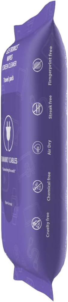 Screen Cleaner Wipes: Electronic Wipes for Screens - Computer Screen Wipes for Lens, Phone, Tv Screen and Monitor Cleaning - Tech Wipes & Microfiber Cloth (Soft Wipes, 90 Count)