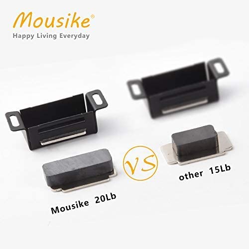Mousike Cabinet Magnets Magnetic Door Catch Stainless Steel Door Magnet for Kitchen Bathroom Cupboard Wardrobe Closet Closures Cabinet Door Drawer Latch 20 lbs (Black 16Pack)