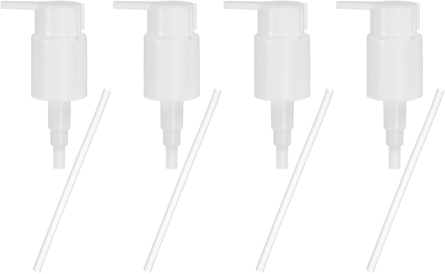 uxcell 4 Pcs Soap Dispenser Pump Heads, Hand Soap Dispensers Top Pumps Replacement Clip-on Pumphead for Standard 24/410 Neck Size Bathroom Lotion Shampoo Bottle, White