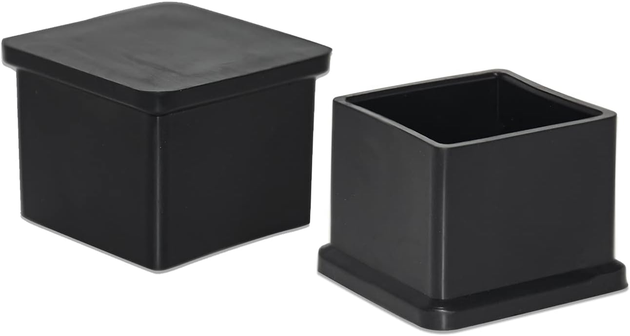 Flyshop 1-3/16" x 1-3/16", 30 mm x 30 mm Flexible PVC Chair Leg Caps Black Anti-Scratch Furniture Covers Floor Protectors Square Chair Leg Tips, 20PCS