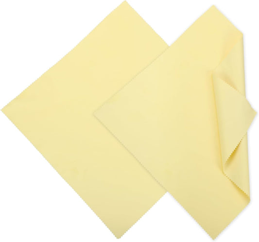 MECCANIXITY Jewelry Polishing Cloth 11.8x11.8 Inch Silver Polish Cleaning Cloths Jewelry Cleaner for Gold, Rings, Necklaces, Diamond, Bracelets, Pack of 2(Yellow）