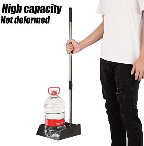 Yangbaga Dust Pans with Long Handle - 39” Heavy Duty Metal Upright Dustpan - Long Handled Stand Up Dustpans - Best Dustpans for Home/Lobby/Shop/Garage/Yard