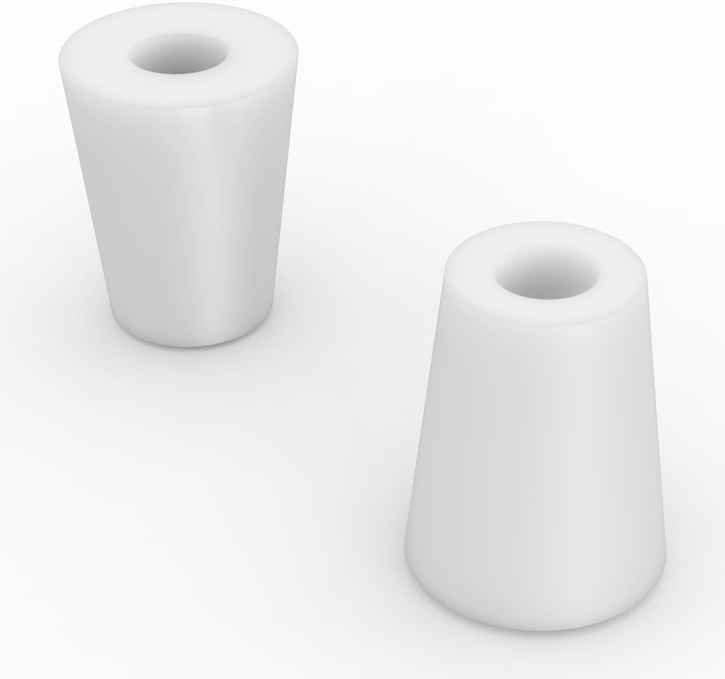 Labasics 5-Pack 2# Single-Hole Silicone Stoppers, White Tapered Lab Seal Stoppers with 0.31" Hole, Durable and Reusable Silicone Plugs for Laboratory Glassware, Airtight Sealing, and Experiments