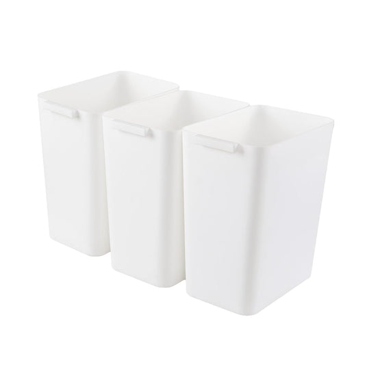 4.5 Gallon Plastic Wastebasket, Set of 3 Durable Open Top Garbage Can, Slim Trash Container Bin, White