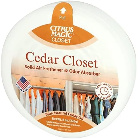 Citrus Magic For Closets Odor Absorbing Solid Air Freshener, Cedar Closet, 8-Ounce, Pack of 1 (616000000)