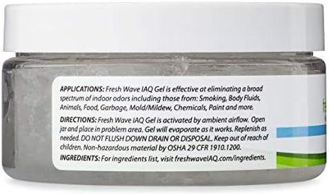 Fresh Wave IAQ Commercial Odor Eliminating Gel, 8 Fl. Oz. | Pack of 6 | Odor Absorbers for Home | Safer Odor Relief | Natural Plant-Based Odor Eliminator | Replace Every 15-60 Days