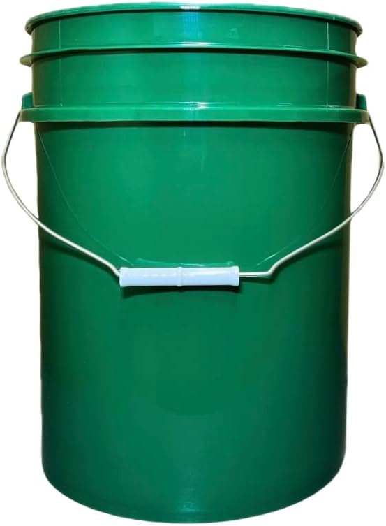 House Naturals 5 Gallon Premium HPDE Plastic Bucket - Made in USA Food Grade Storage Container, BPA Free All Purpose Pail (4, Dark Green)