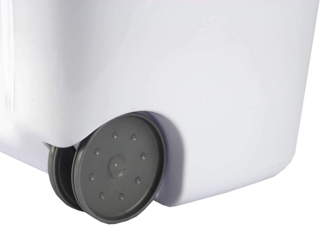 Sterilite Ultra Wheeled Laundry Hamper with Lid, Handle and Wheels for Easy Rolling of Clothes to