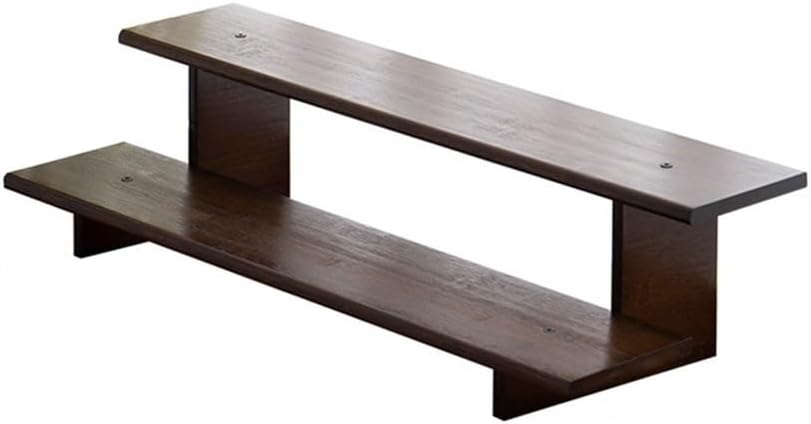 2 Tier Wood Desktop Ladder Storage Rack, Bamboo Wooden Storage Shelf for Kitchen Countertop, Spice Rack for Cabinet, for Mugs, Cream, Syrup, Cups, Spices, Kitchen Condiments (60cm)