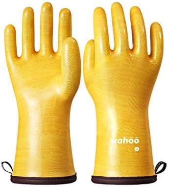 LANON Protection Wahoo Liquid Silicone Smoker Oven Gloves, Food-Contact Grade, Heat Resistant