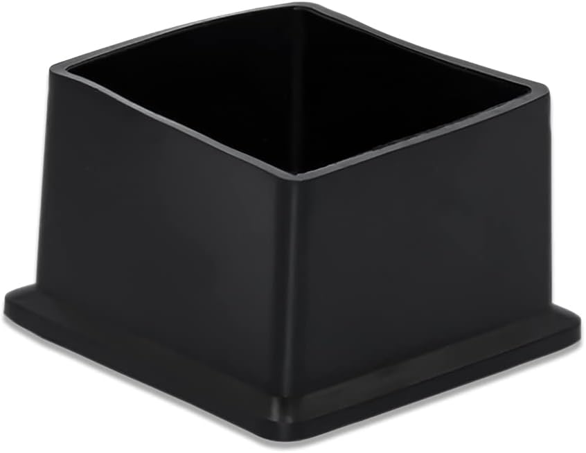 Flyshop Flexible Anti-Scratch PVC Patio Chair Table Leg Caps Tips Floor Protectors Square Furniture Covers, 20pcs, Black, 38 mm x 38 mm, 1-1/2" x 1-1/2"