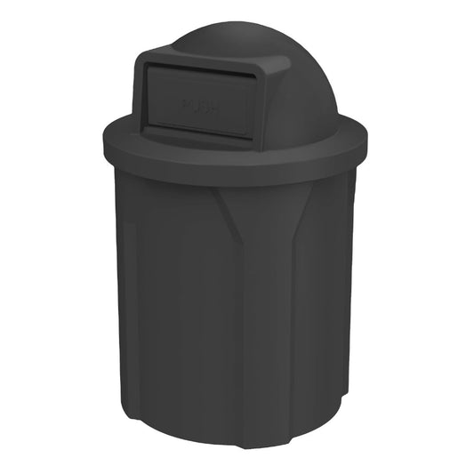 42 Gallon Circle 100% Recycled Plastic Heavy Duty Indoor or Outdoor Commercial Trash Can with Push